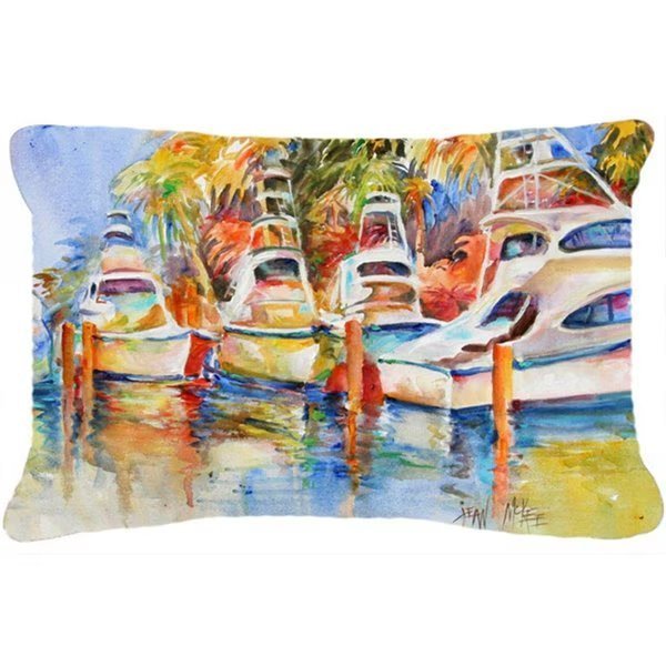 Deep Sea Fishing Boats At The Dock Canvas Fabric Decorative Pillow, Micasa, Mfr#: MI892634